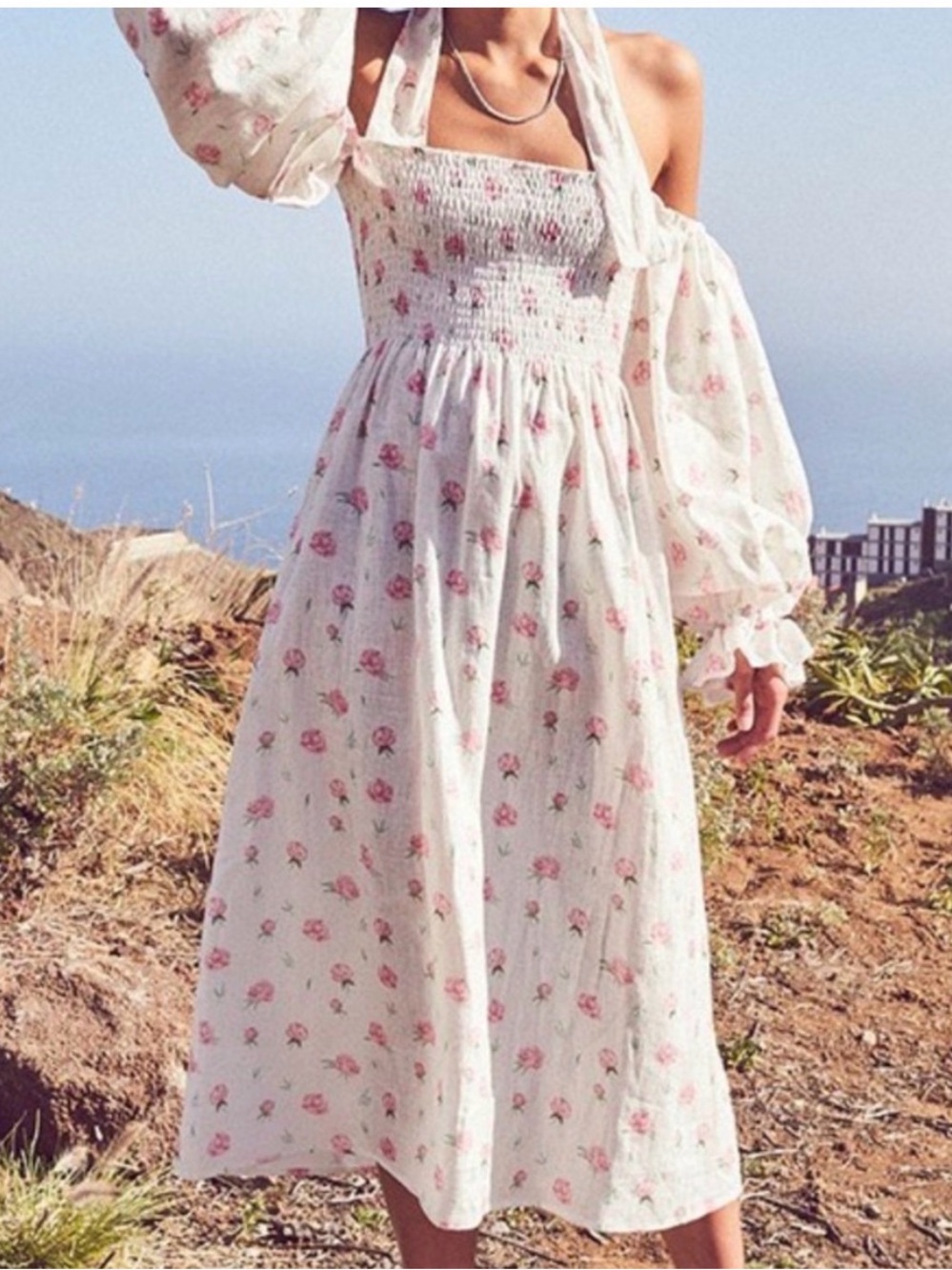 Sleeper Atlanta Linen Rose Print Dress NWT XS